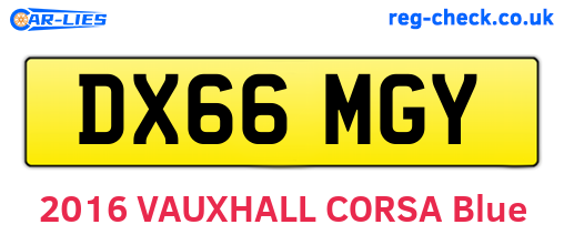 DX66MGY are the vehicle registration plates.
