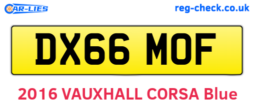 DX66MOF are the vehicle registration plates.