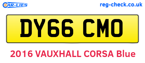 DY66CMO are the vehicle registration plates.