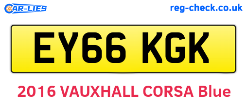 EY66KGK are the vehicle registration plates.