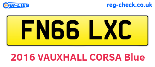 FN66LXC are the vehicle registration plates.