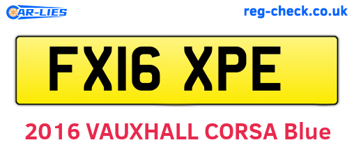 FX16XPE are the vehicle registration plates.