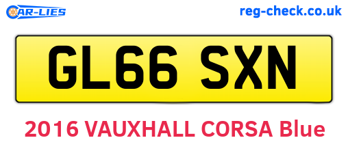 GL66SXN are the vehicle registration plates.
