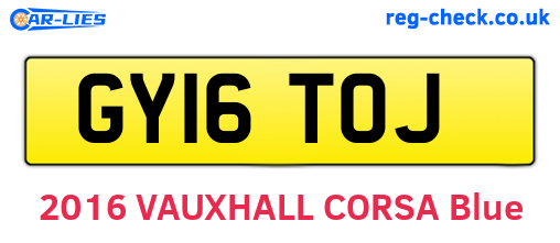 GY16TOJ are the vehicle registration plates.