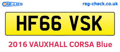 HF66VSK are the vehicle registration plates.