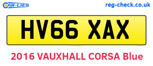 HV66XAX are the vehicle registration plates.