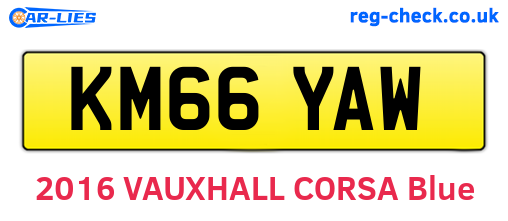 KM66YAW are the vehicle registration plates.