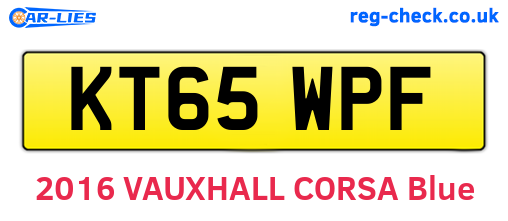 KT65WPF are the vehicle registration plates.