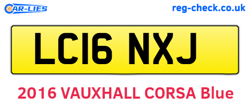 LC16NXJ are the vehicle registration plates.