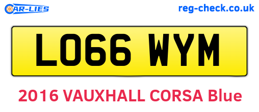LO66WYM are the vehicle registration plates.