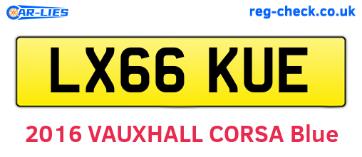 LX66KUE are the vehicle registration plates.