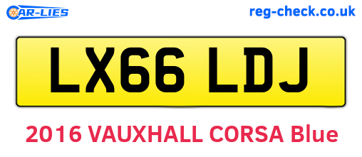 LX66LDJ are the vehicle registration plates.