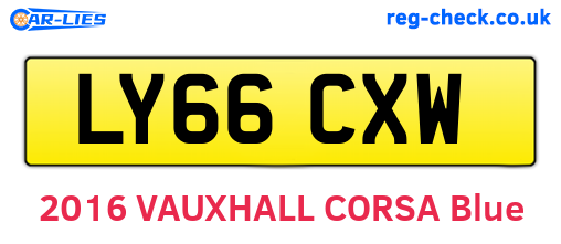 LY66CXW are the vehicle registration plates.