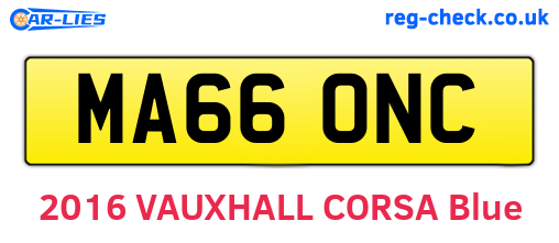 MA66ONC are the vehicle registration plates.