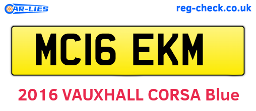 MC16EKM are the vehicle registration plates.