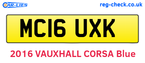 MC16UXK are the vehicle registration plates.