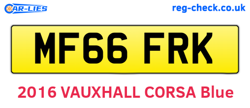 MF66FRK are the vehicle registration plates.