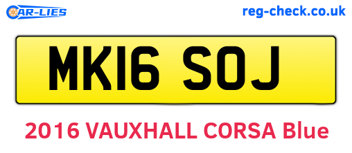 MK16SOJ are the vehicle registration plates.