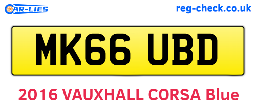MK66UBD are the vehicle registration plates.