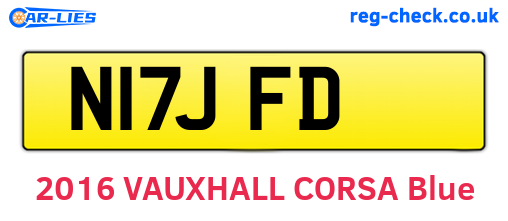 N17JFD are the vehicle registration plates.