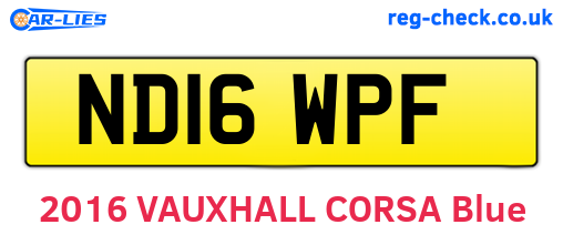 ND16WPF are the vehicle registration plates.