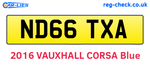 ND66TXA are the vehicle registration plates.