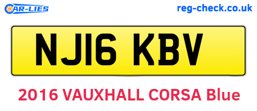 NJ16KBV are the vehicle registration plates.