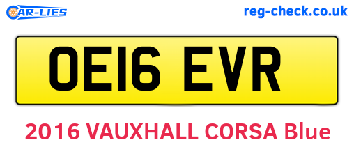OE16EVR are the vehicle registration plates.