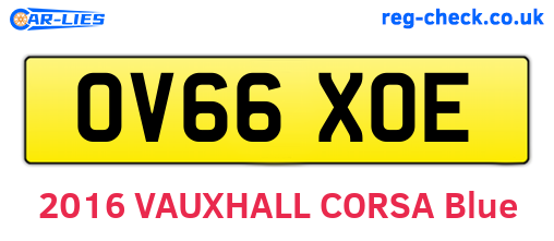 OV66XOE are the vehicle registration plates.