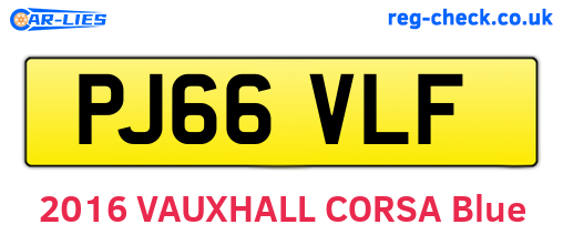 PJ66VLF are the vehicle registration plates.