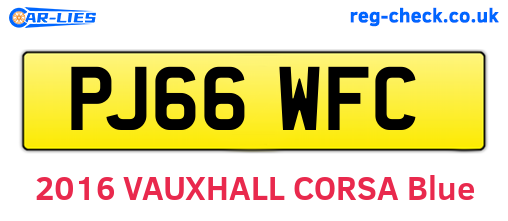PJ66WFC are the vehicle registration plates.