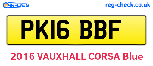 PK16BBF are the vehicle registration plates.