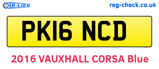 PK16NCD are the vehicle registration plates.