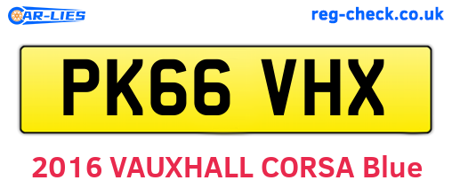 PK66VHX are the vehicle registration plates.