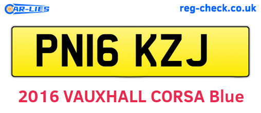 PN16KZJ are the vehicle registration plates.