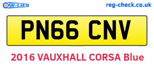 PN66CNV are the vehicle registration plates.