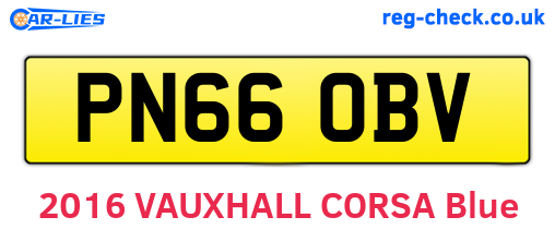 PN66OBV are the vehicle registration plates.