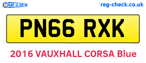 PN66RXK are the vehicle registration plates.