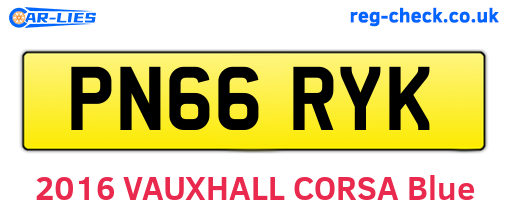 PN66RYK are the vehicle registration plates.