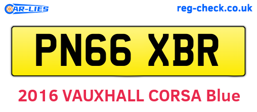 PN66XBR are the vehicle registration plates.