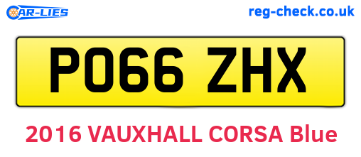 PO66ZHX are the vehicle registration plates.