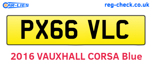 PX66VLC are the vehicle registration plates.