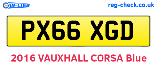 PX66XGD are the vehicle registration plates.