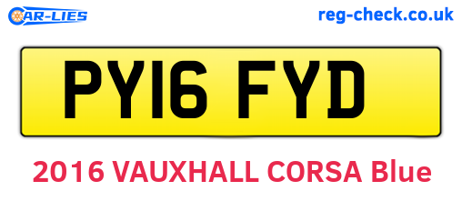 PY16FYD are the vehicle registration plates.