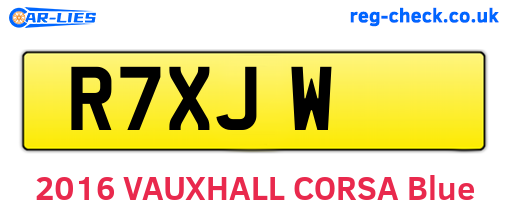 R7XJW are the vehicle registration plates.