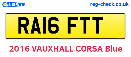RA16FTT are the vehicle registration plates.