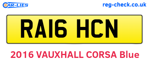 RA16HCN are the vehicle registration plates.