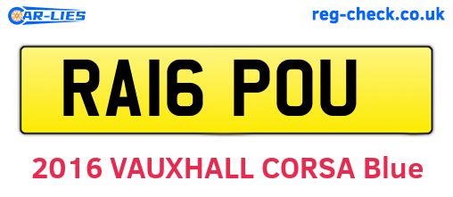 RA16POU are the vehicle registration plates.