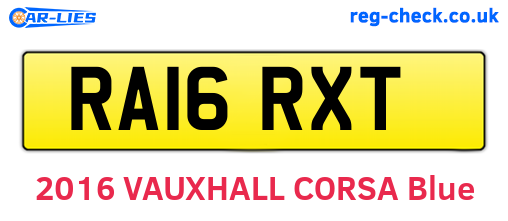 RA16RXT are the vehicle registration plates.