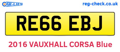 RE66EBJ are the vehicle registration plates.